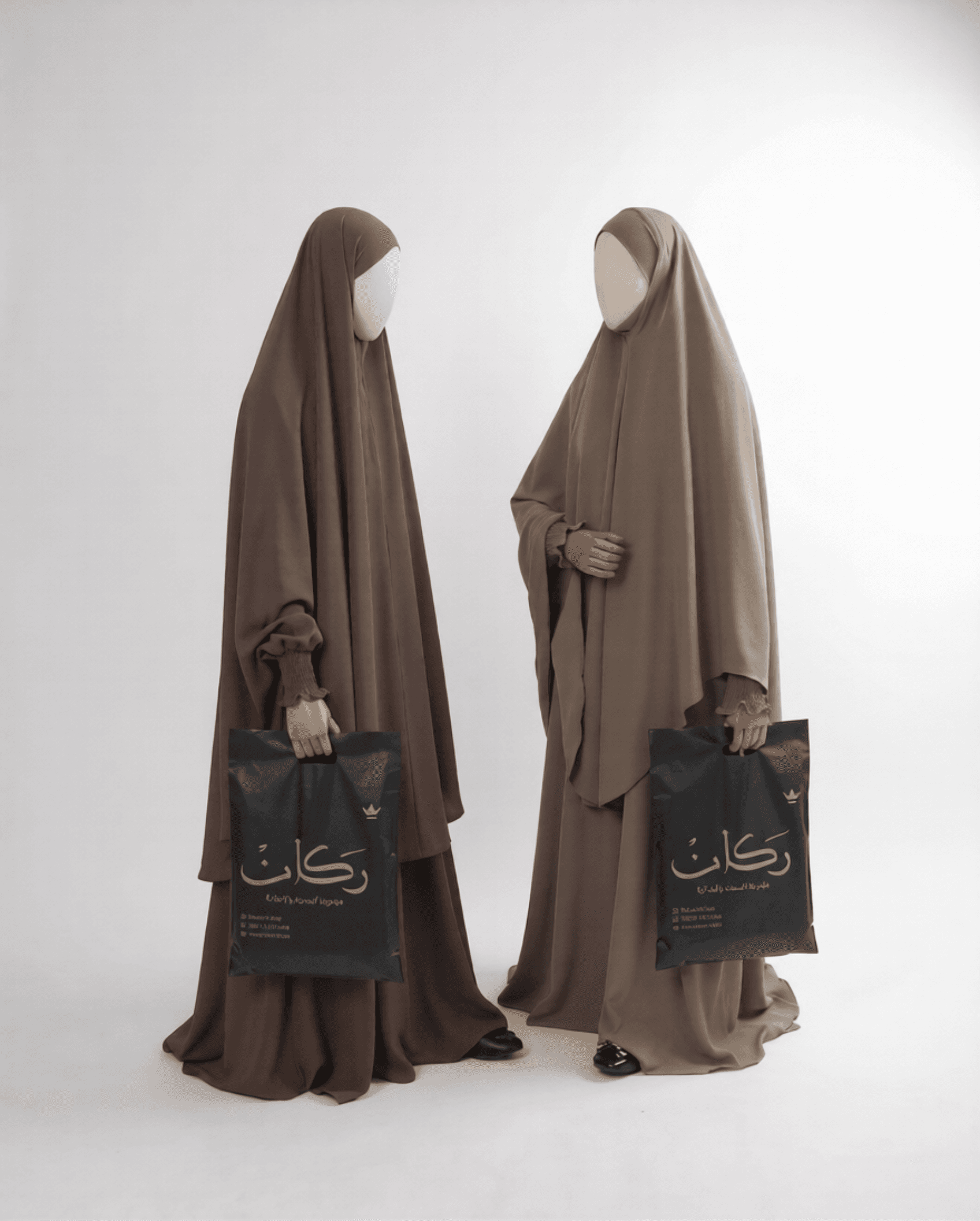 Elegant black hijab draped gracefully